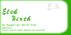 elek wirth business card